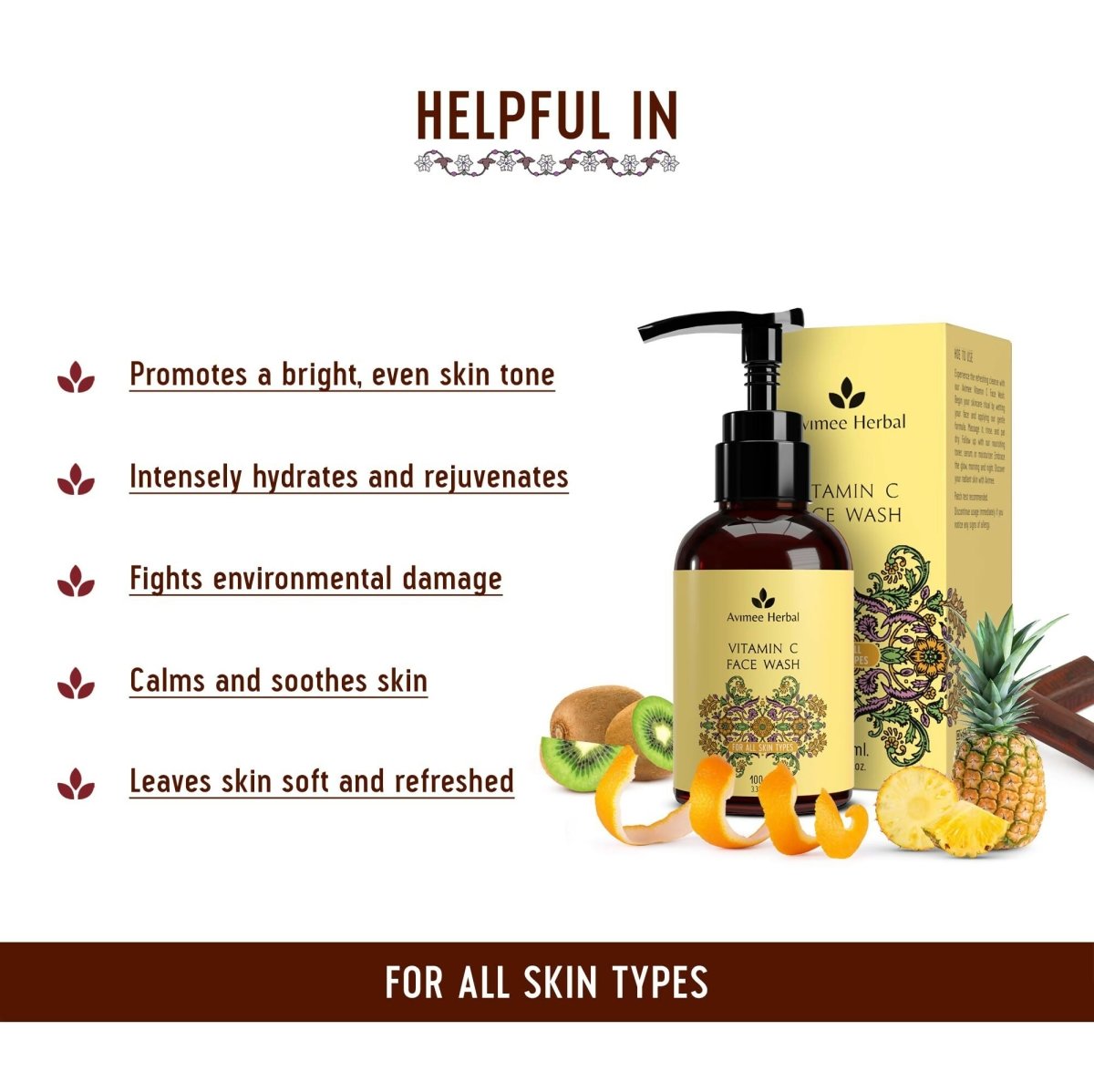 Avimee Herbal Vitamin C Face Wash | Grocsy