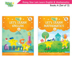 Rising Star Lets Learn English & Maths Activity Books Set A|Set of 2| Ages 3-7 Year| Number, Alphabets, Pattern Writing | Grocsy