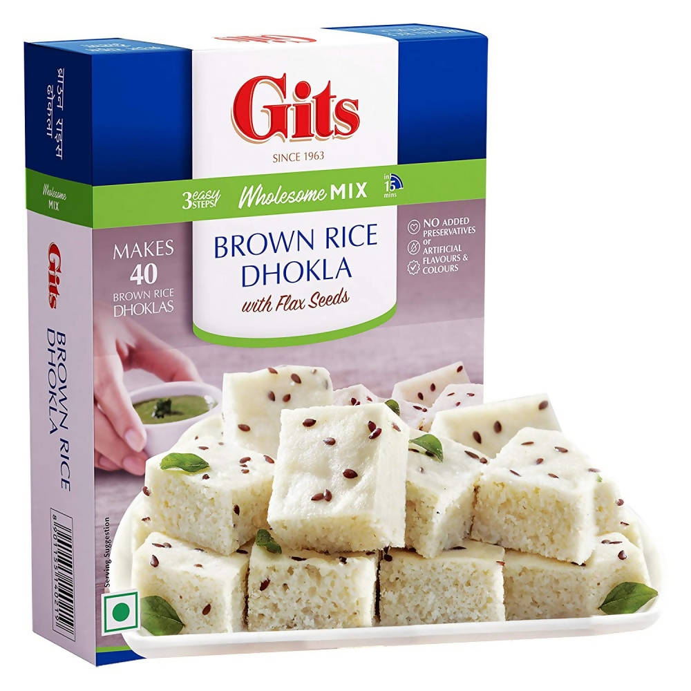Gits Brown Rice Dhokla With Flax Seeds In Wholesome Mix | Grocsy