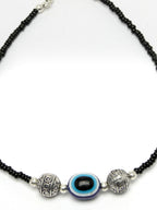 NVR Women Set of 2 Brass-Plated Stone-Studded & Evil Eye Beaded Anklet | Grocsy