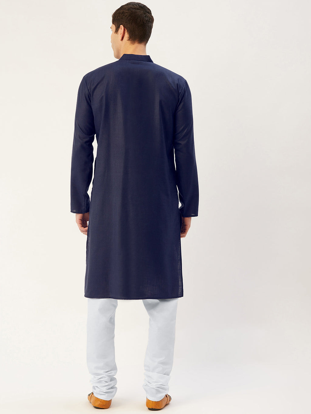 Jompers Men's Navy Cotton Solid Kurta Payjama Sets | Grocsy