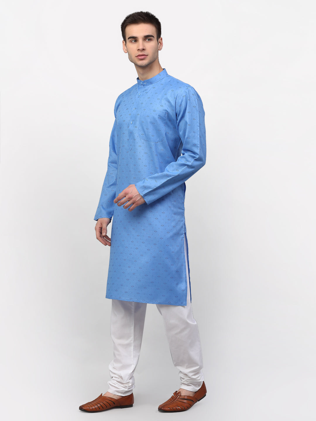Jompers Men's Sky Printed Cotton Kurta Only | Grocsy