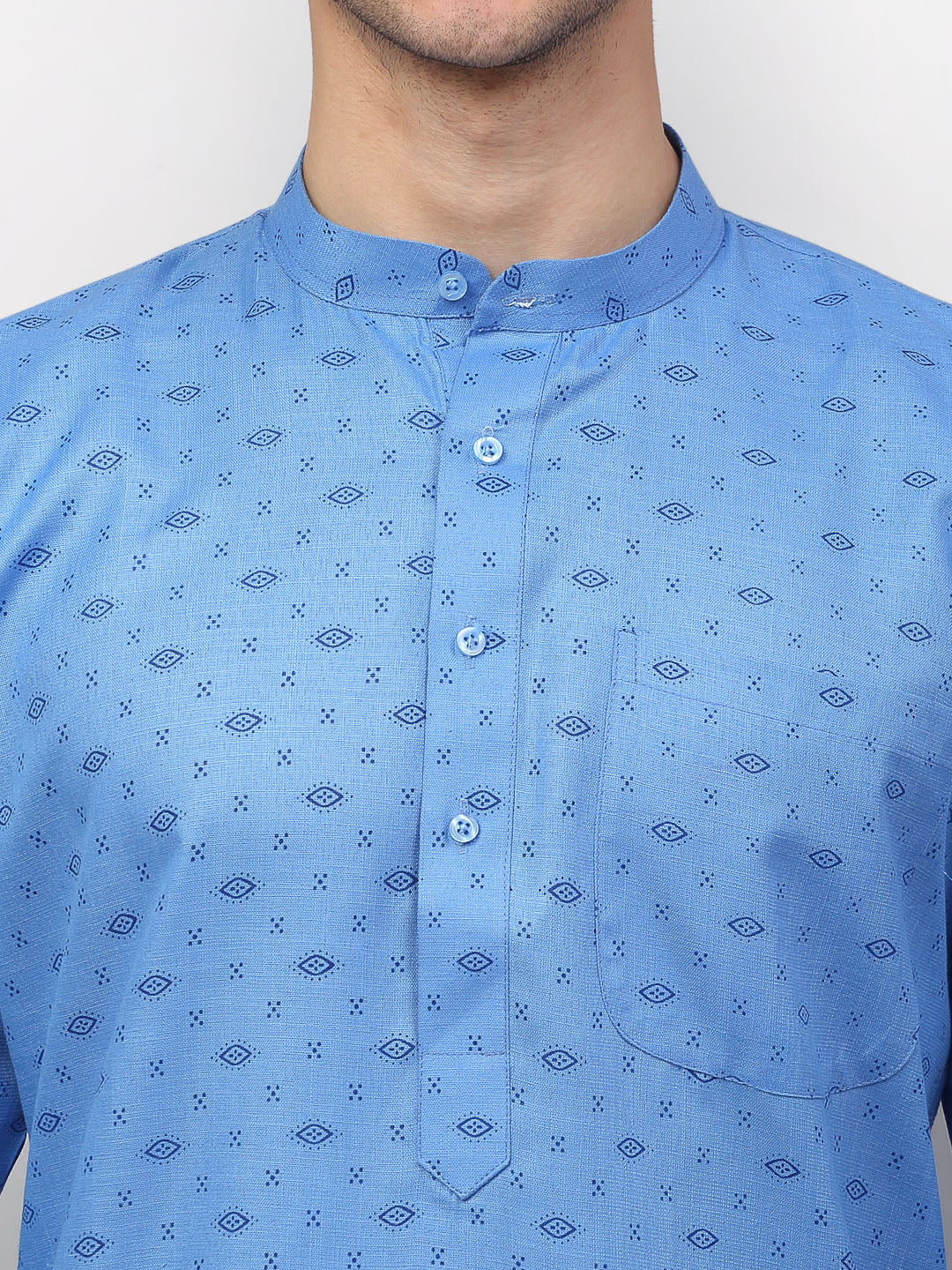 Jompers Men's Sky Printed Cotton Kurta Only | Grocsy