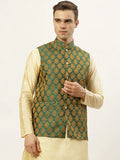 Jompers Men's Green Self-Designed Waistcoat | Grocsy