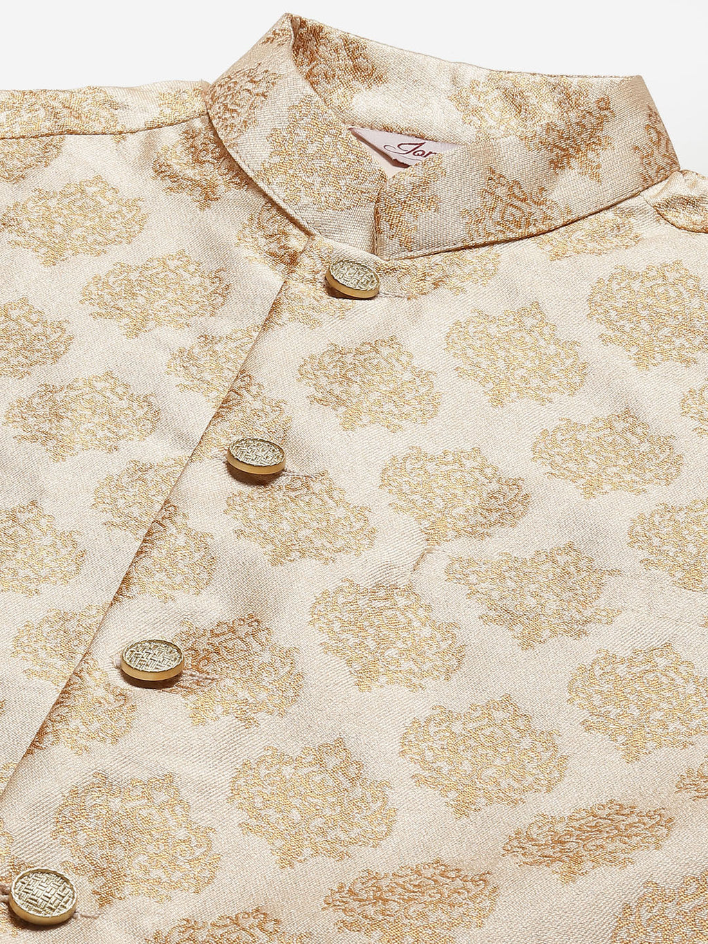Jompers Men's Beautiful Cream Printed Nehru Jacket | Grocsy