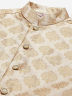 Jompers Men's Beautiful Cream Printed Nehru Jacket | Grocsy