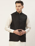Jompers Men's Beautiful Black Solid Nehru Jacket | Grocsy