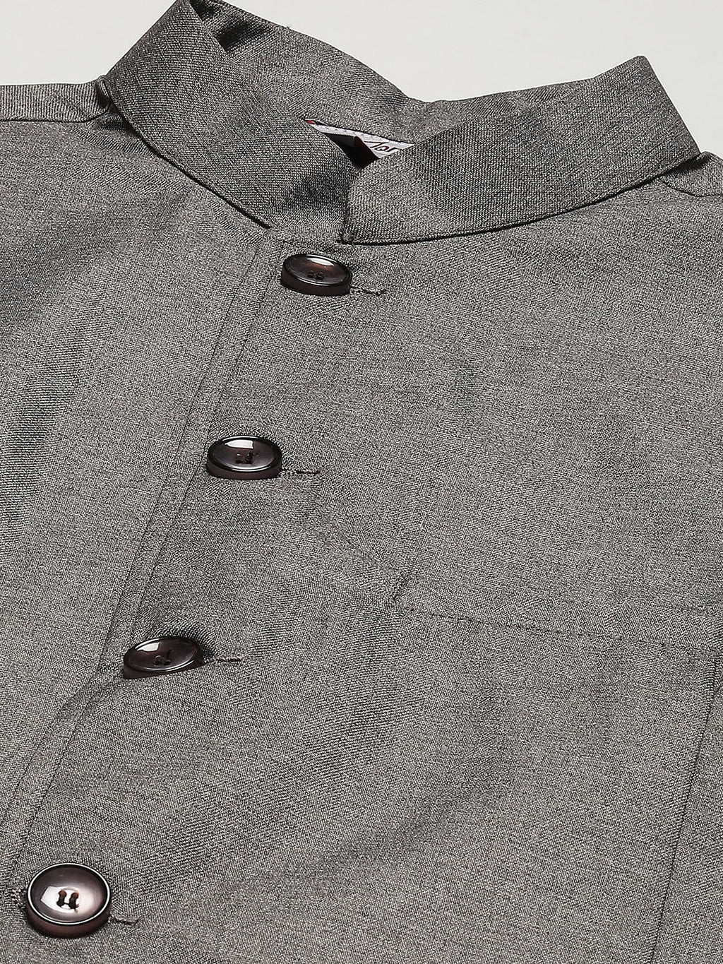 Jompers Men's Charcoal Solid Nehru Jacket | Grocsy