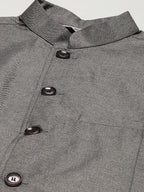 Jompers Men's Charcoal Solid Nehru Jacket | Grocsy