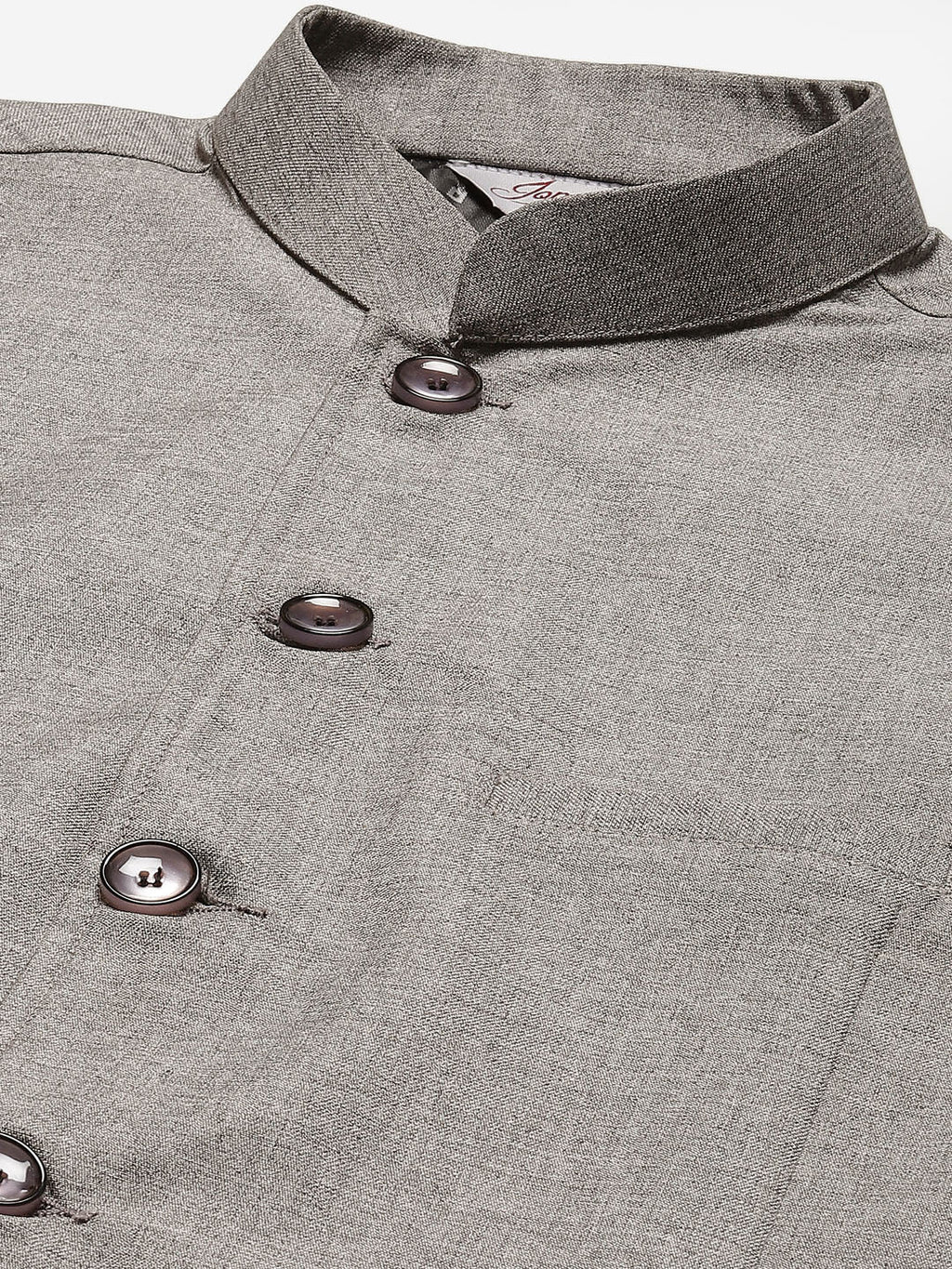 Jompers Men Grey Solid Nehru Jacket | Grocsy