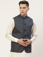 Jompers Men's Beautiful Teal Solid Nehru Jacket | Grocsy
