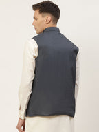 Jompers Men's Beautiful Teal Solid Nehru Jacket | Grocsy