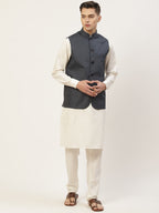Jompers Men's Beautiful Teal Solid Nehru Jacket | Grocsy