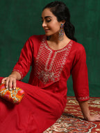 Sangria Embroidered Ethnic Anarkali Kurta | Grocsy