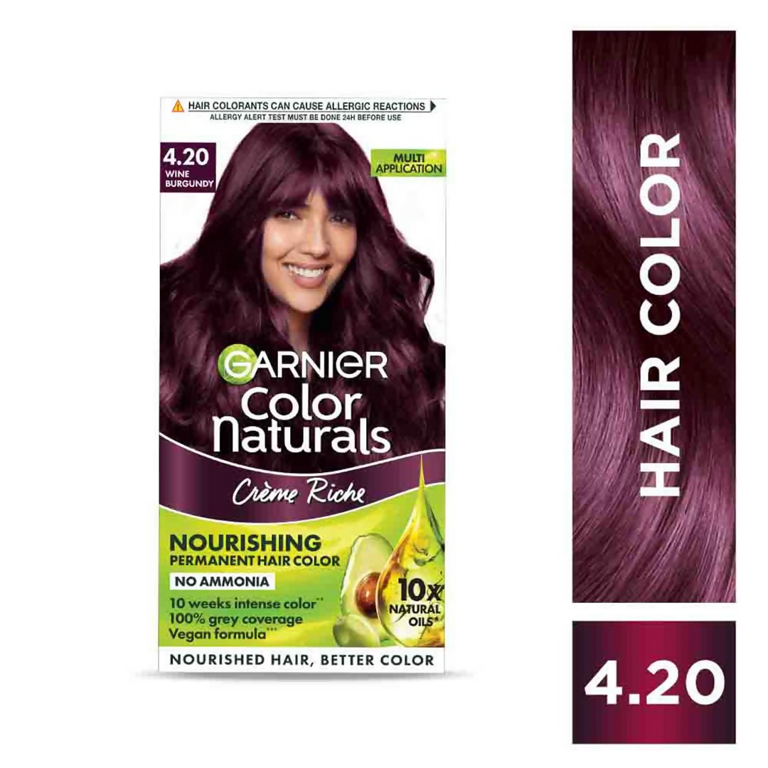 Garnier Color Naturals Creme Riche Hair Color - Shade 4.20 Wine Burgundy | Grocsy
