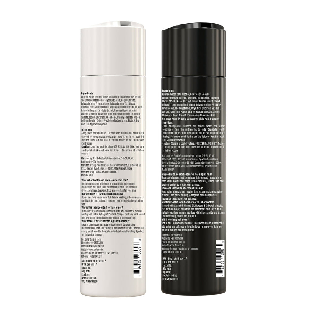 Detoxie Shampoo & Conditioner Combo - Hard Water Repair | Grocsy