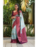 DEIANA'S Beautiful Designer Golden zari Soft Lichi Silk Saree - C Green | Grocsy