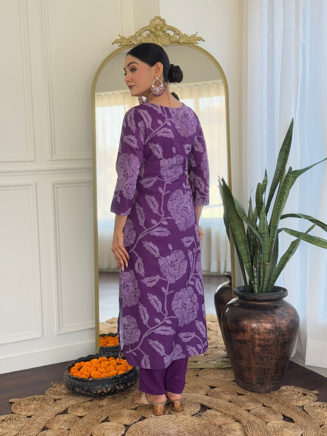 The52 Purple Embroidered Rayon Fabric Straight Kurta, Pant and Dupatta Set | Grocsy
