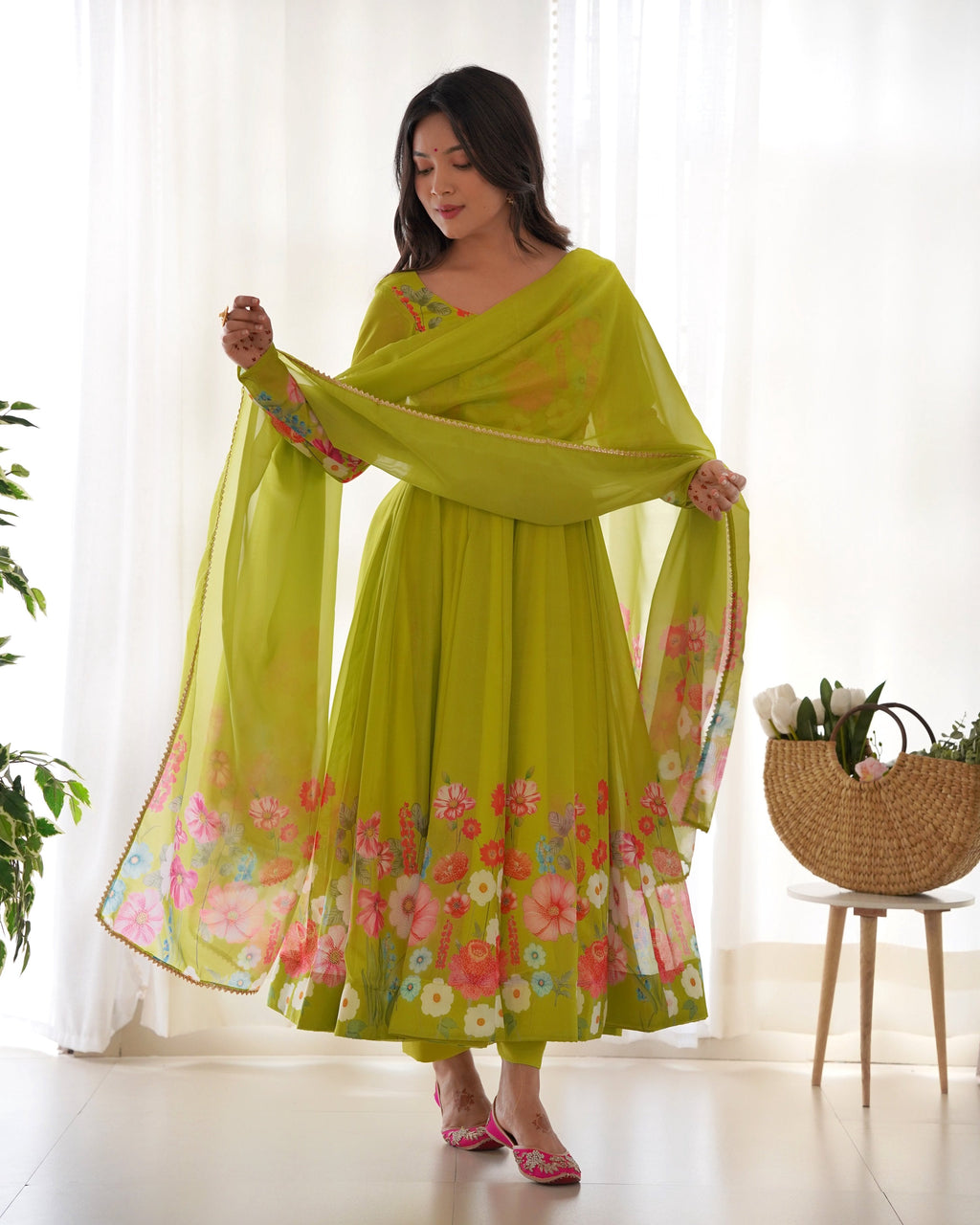Lehenga Mart Designer Anarkali Suit With Kurta Pant Dupatta For Women-Liril | Grocsy