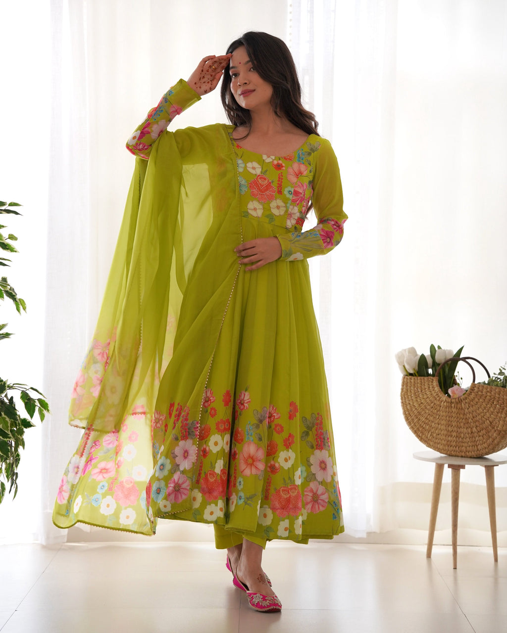 Lehenga Mart Designer Anarkali Suit With Kurta Pant Dupatta For Women-Liril | Grocsy