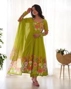 Lehenga Mart Designer Anarkali Suit With Kurta Pant Dupatta For Women-Liril | Grocsy