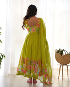 Lehenga Mart Designer Anarkali Suit With Kurta Pant Dupatta For Women-Liril | Grocsy