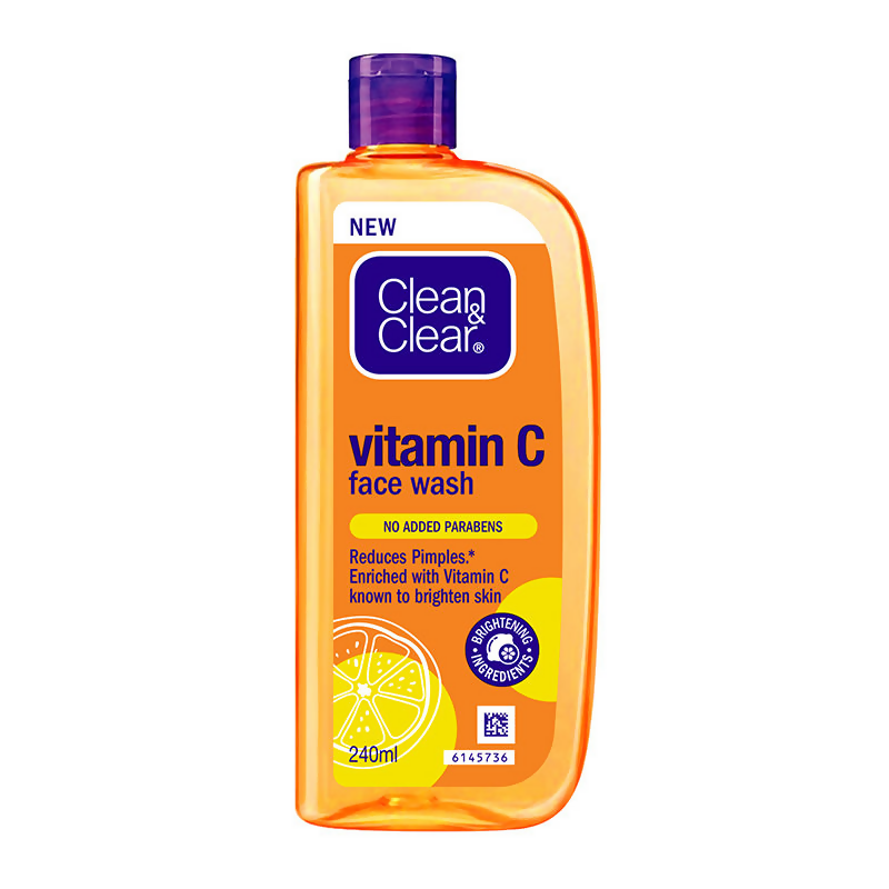 Clean & Clear Vitamin C Face Wash - Gentle Brightening & Hydrating Cleanser Reduces | Grocsy