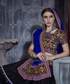 AI Fashion Black Art Silk Designer Navratri Lehenga Choli Collection | Grocsy