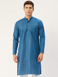 Jompers Men's peacock Cotton Solid Kurta Only | Grocsy