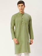 Jompers Men's Pista Cotton Solid Kurta Only | Grocsy