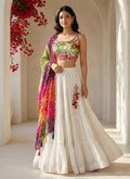 Lehenga Mart White Georgette Designer Bollywood Style Wedding Wear Lehenga Choli | Grocsy