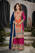 Partywear Designer Keshri Chinon Fabric suit - Shagun | Grocsy