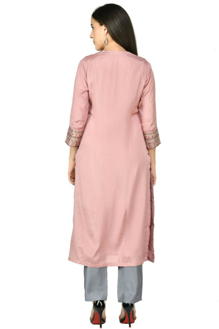 Joban Fashion Rose Gold Maslin Kurta Set | Grocsy