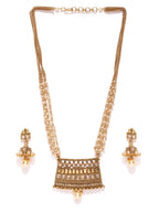 Priyaasi Women Kundan Beads Pearls Gold-Polished Jewellery Set - Swadesiicart
