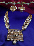Priyaasi Women Kundan Beads Pearls Gold-Polished Jewellery Set - Noz2Toz