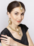 Priyaasi Women Pearls Kundan Gold-Polished Jewellery Set - Noz2Toz