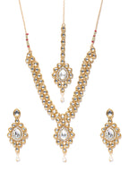 Priyaasi Women Pearls Kundan Gold-Polished Jewellery Set - Swadesiicart