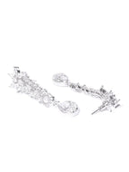 Priyaasi Women American Diamond Pearls Silver Plated Jewellery Set - Swadesiicart
