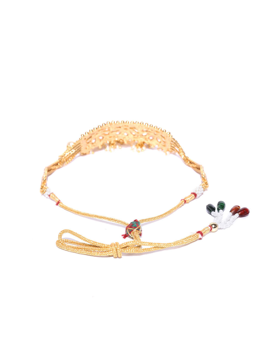 Priyaasi Women Kundan Pearls Beads Gold-Polished Jewellery Set - Swadesiicart