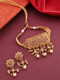 Priyaasi Women Kundan Pearls Beads Gold-Polished Jewellery Set - Noz2Toz