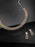 Priyaasi Women American Diamond Gold-Polished Geometric Jewellery Set - Noz2Toz