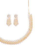 Priyaasi Women American Diamond Gold-Polished Geometric Jewellery Set - Swadesiicart