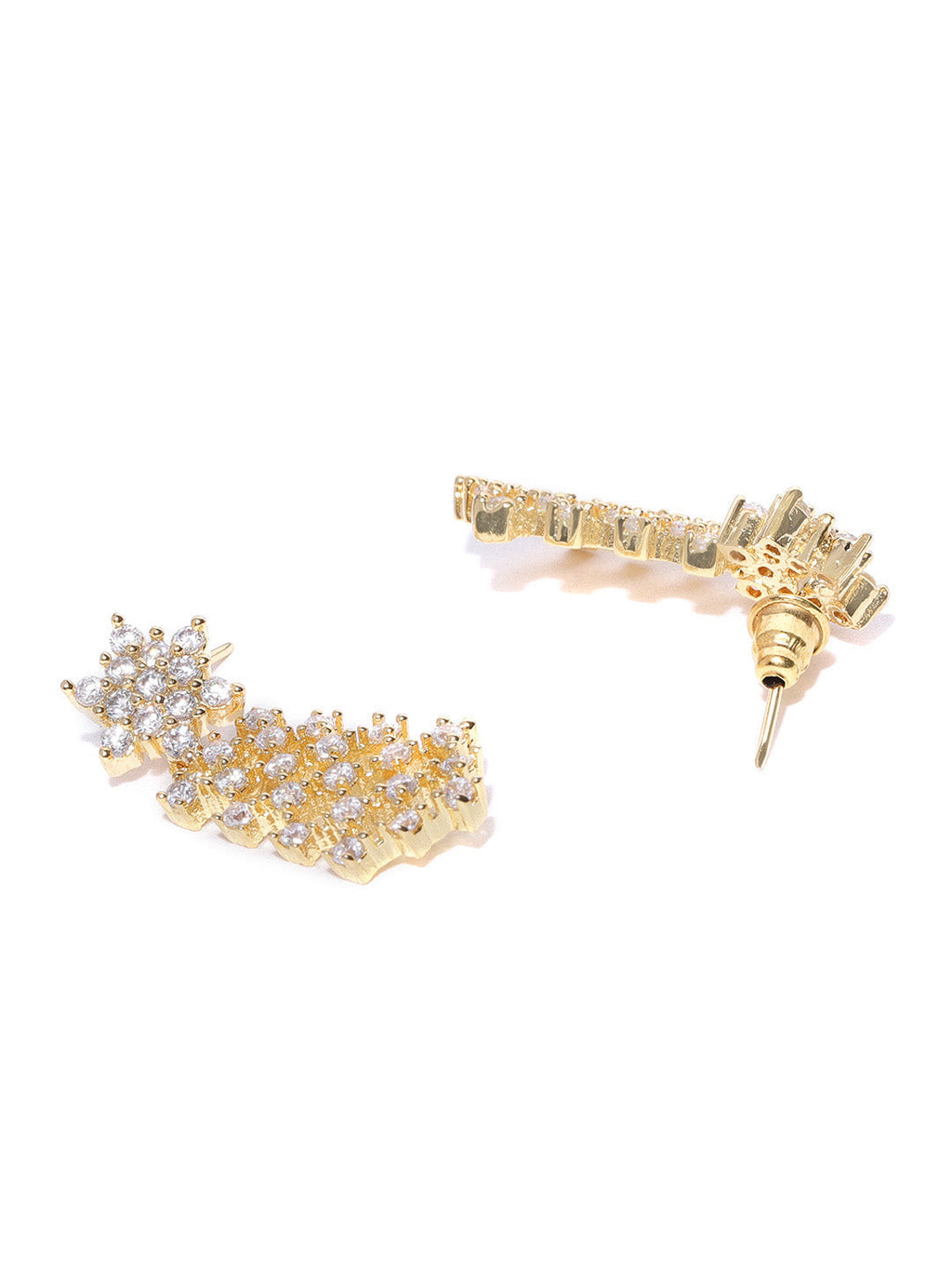 Priyaasi Women American Diamond Gold-Polished Geometric Jewellery Set - Swadesiicart