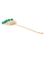Priyaasi Women Emerald Kundan Gold-Polished MaangTika Jewellery Set - Swadesiicart