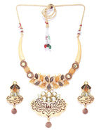 Priyaasi Women Kundan Gold-Polished Floral Jewellery Set - Swadesiicart