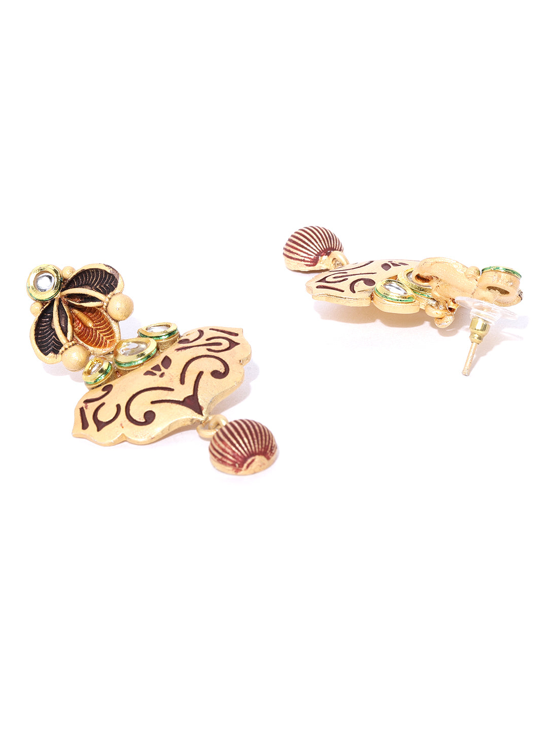 Priyaasi Women Kundan Gold-Polished Floral Jewellery Set - Swadesiicart