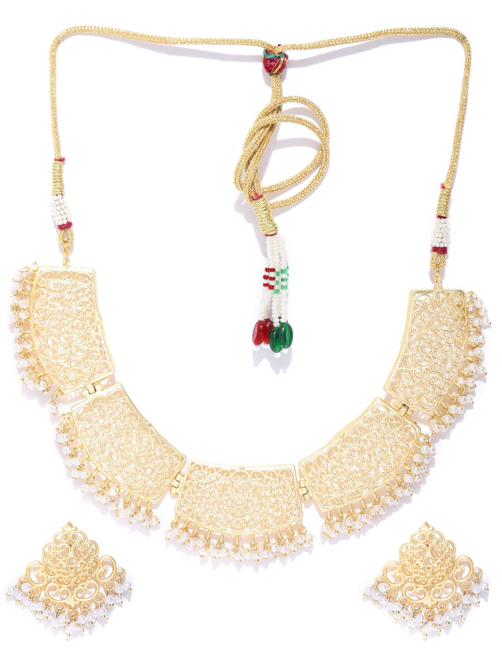 Priyaasi Women Beads Gold-Polished Jewellery Set - Swadesiicart
