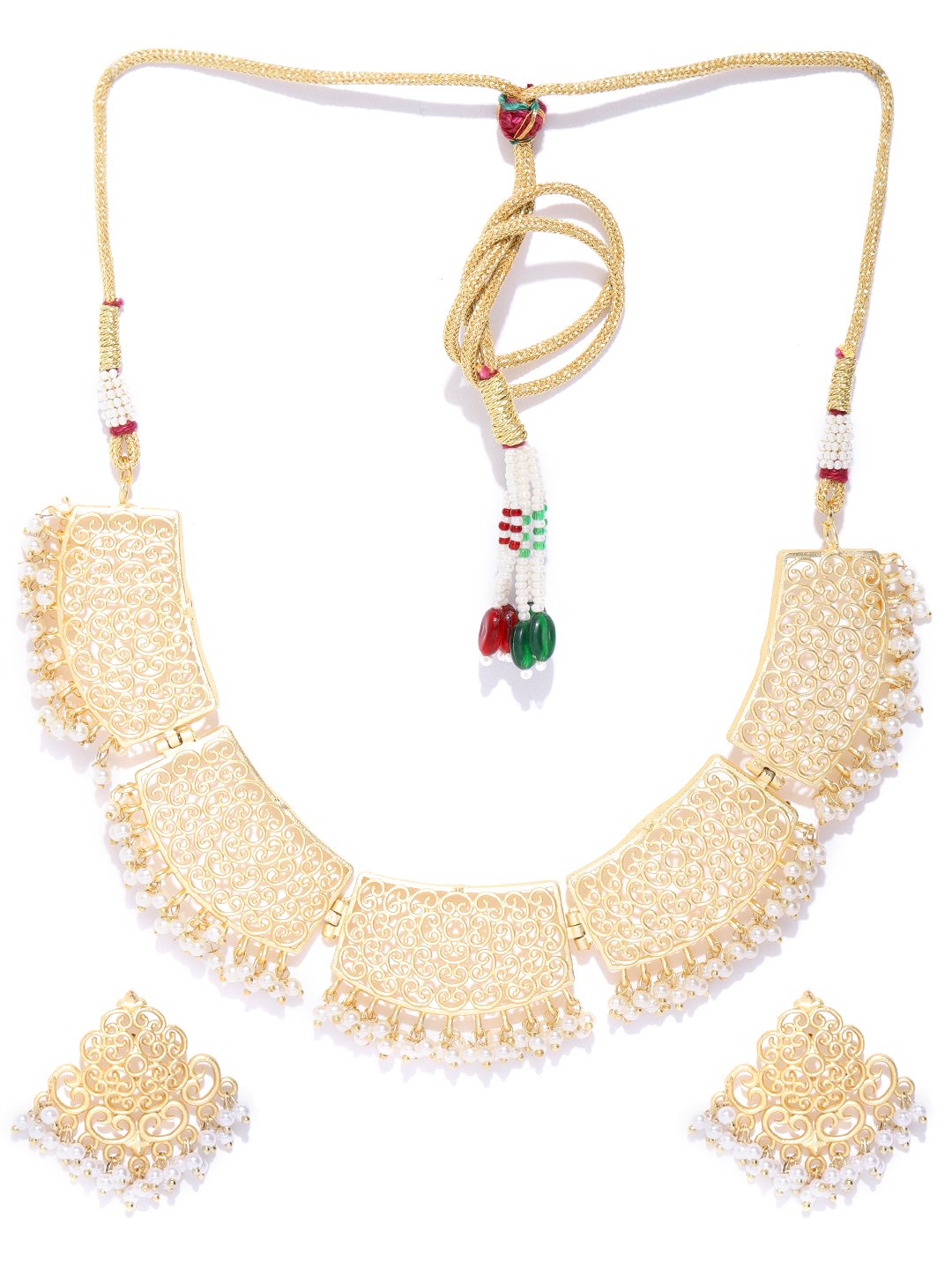 Priyaasi Women Beads Gold-Polished Jewellery Set - Swadesiicart