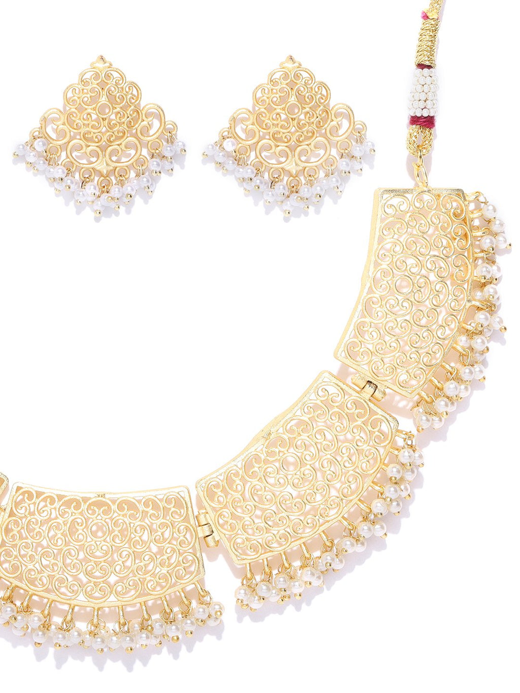 Priyaasi Women Beads Gold-Polished Jewellery Set - Swadesiicart