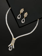 Priyaasi Women American Diamond Gold-Polished Jewellery Set - Noz2Toz